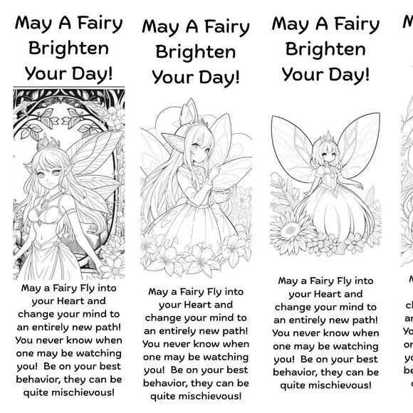 Color Your Own Fairy Bookmarks, 5 qty! - Picture 4 of 16